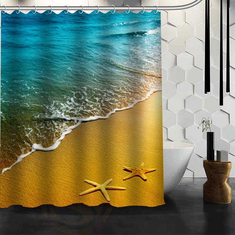 Waterproof Shower Curtain Bathroom Curtain Beach Spa  Shower Curtain