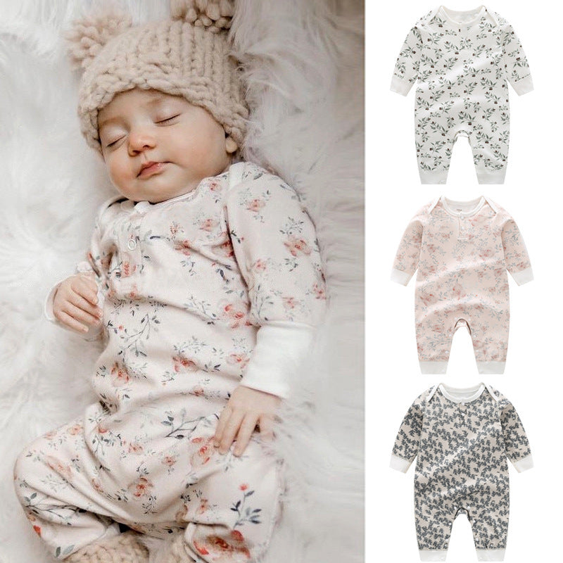 Toddler Children Spring Fall Onesie Kid Boy Warm Jumpsuit Soft Sleeper Pajamas Long-sleeve Pure Cotton Boneless Climbing Clothes