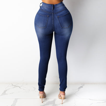 Women's High-Waist Slim Fit Pencil Jeans