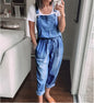 Spring Summer Drawstring Denim Overalls Women's Simple Casual With Stylish Pocket Slim Slim Feet Denim Pants