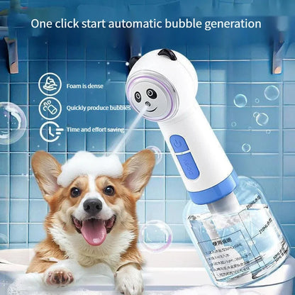 Giraffe Panda Bubble Machine Dog Cat Shower Bath Bubble Maker Full Effect Shower Gel Funny Pet One Click USB Automatic Foaming