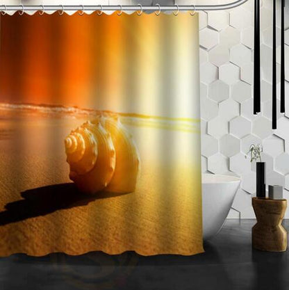 Waterproof Shower Curtain Bathroom Curtain Beach Spa  Shower Curtain