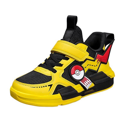 Sports shoes soft soled Pikachu boys' white shoes mesh shoes