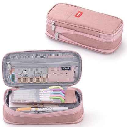 Macaron color block can transform into a large capacity upgraded pencil case stationery