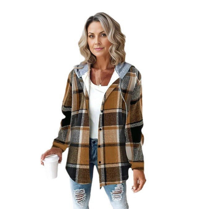 Women's large plaid style women's jacket plaid autumn and winter new style