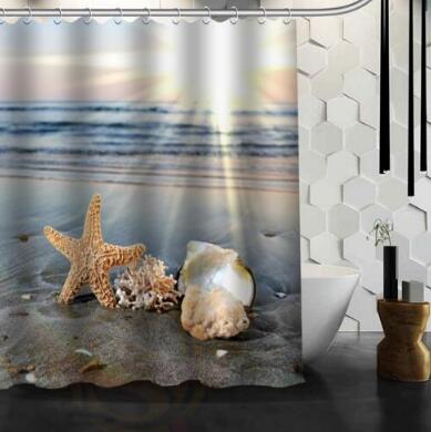 Waterproof Shower Curtain Bathroom Curtain Beach Spa  Shower Curtain