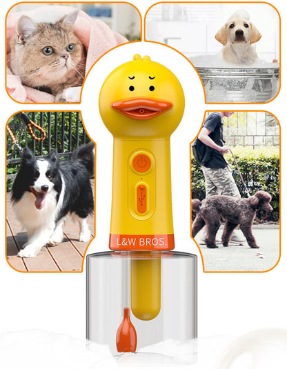 Pet Bubble Machine, Yellow Duck Bubble Maker, Dog Cat Bath Bubble Maker, One Click Bubble Maker for Bath Liquid